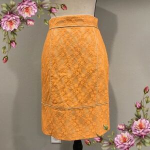 ANTONIO MELANI Yellow Lace Midi Skirt